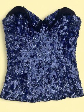 Y2K Bebe sequin corset top